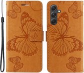 Coverup Vlinders Book Case - Geschikt voor Samsung Galaxy A55 Hoesje - Oranje