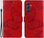 Coverup Butterfly Book Case - Convient pour Samsung Galaxy A55 Case - Rouge