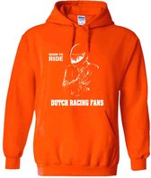 Born to ride Dutch racing fans Oranje Hoodie - assen - motor - race - motorrijder - zandvoort - unisex - trui - sweater - capuchon