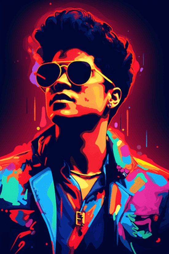 Bruno Mars Poster | Muziekposter | Poster Muziek | Pop Poster | 51x71cm | Wanddecoratie | Muurposter | BY | Geschikt om in te lijsten