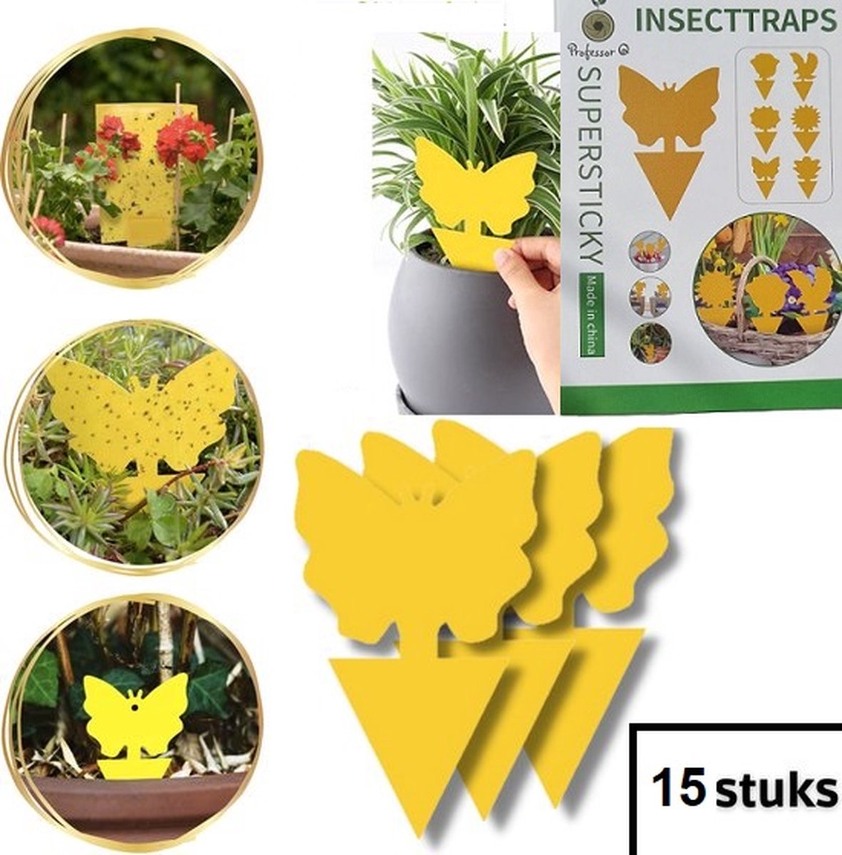 15 Stuks Fruitvlieg Vangers - De Ultieme Oplossing voor een Vliegenvrije Omgeving