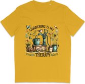 Leuk Dames T Shirt - Tuinieren Is Mijn Therapie - Geel - L