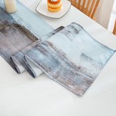 Chemin de table printemps taupe lin 40 x 140 cm peinture à l'huile moderne art abstrait chemin de table tissu décoratif pour la décoration de la maison