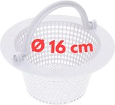 Amapool skimmermand 16cm I vervangingsmand voor standaard skimmer I zwembadvoorfilter I zwembadzeef 16 cm diameter I met handvat voor eenvoudig verwijderen I chloorbestendig I stabiel