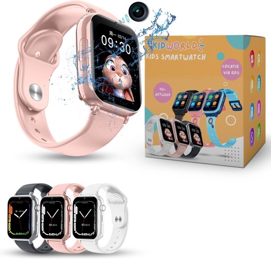 KidWorld Smartwatch Kinderen Roze GPS IP67 Waterdicht 450
