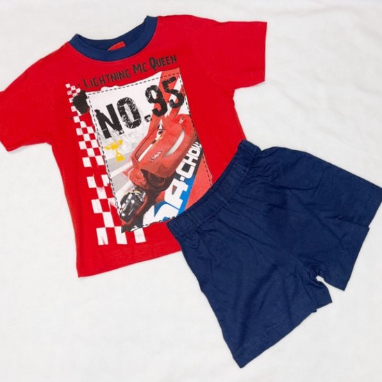 Cars shortama Rood Donkerblauw-Maat 110