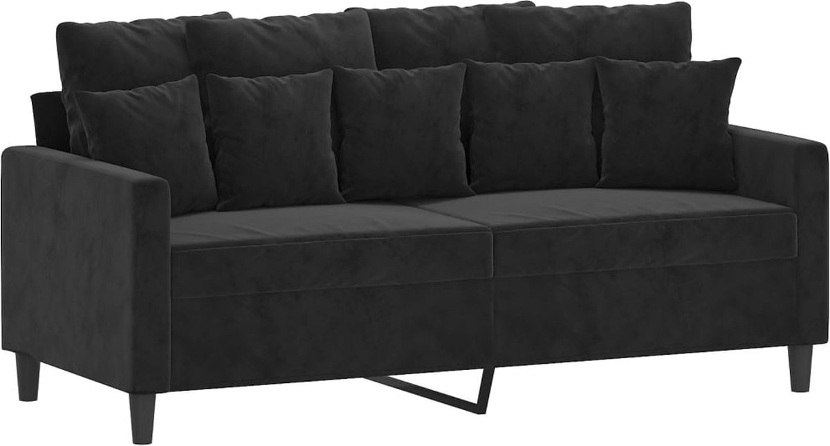 vidaXL Tweezitsbank - 140 - cm - fluweel - zwart