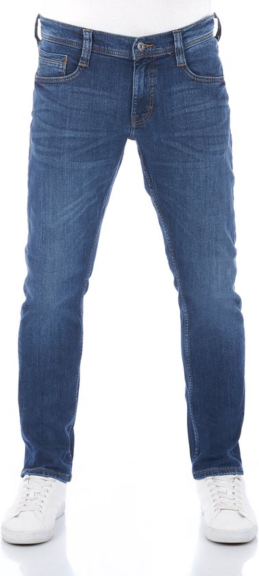 Mustang Heren Jeans Broeken Oregon tapered Fit Blauw 32W / 36L Volwassenen Denim Jeansbroek