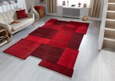 Flycarpets Abstract Modern Stracto Collage - Tapis de forme organique - Rouge - 150x240 cm