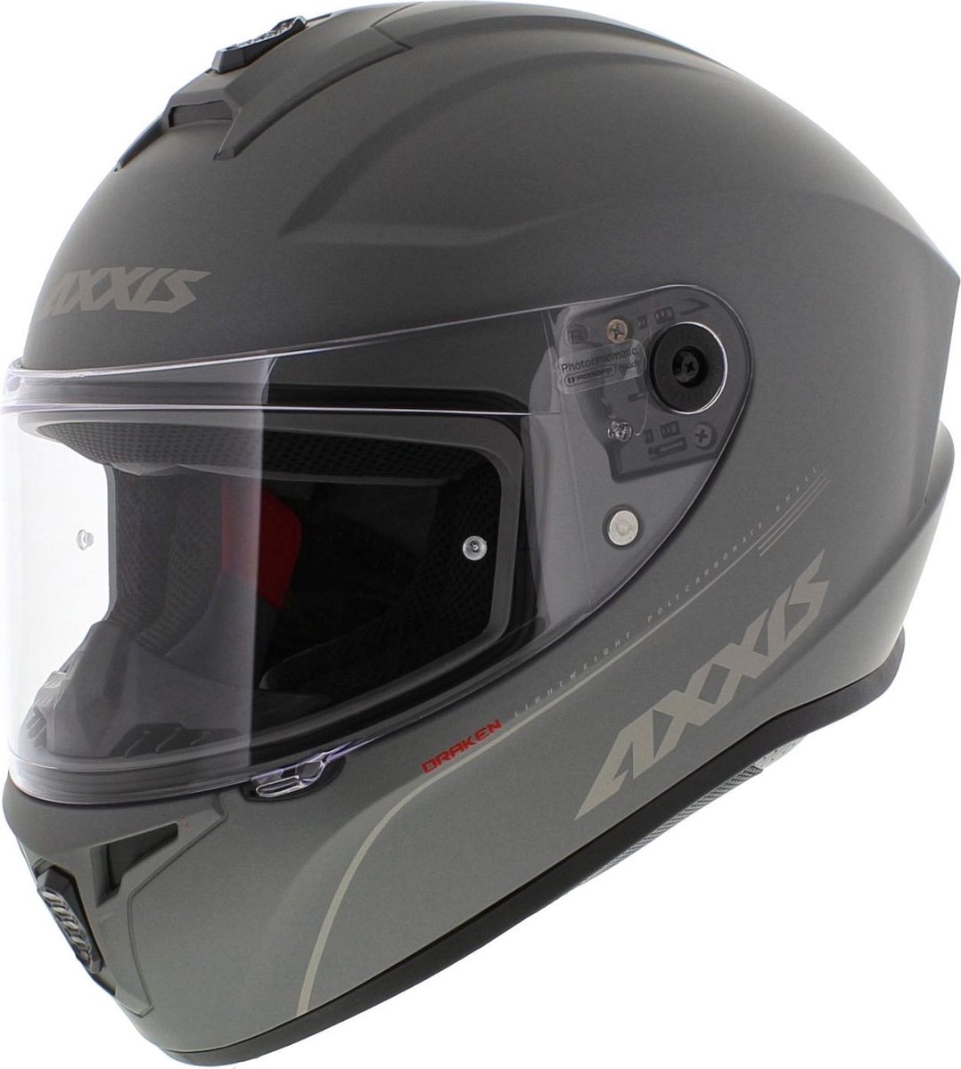 Axxis Draken integraal helm solid mat titanium XS