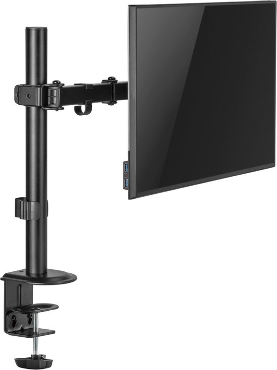 Ranqer Single Monitorbeugel - Monitorarm - 17 tot 32 inch schermen - VESA-montage - kantelbaar - zwart