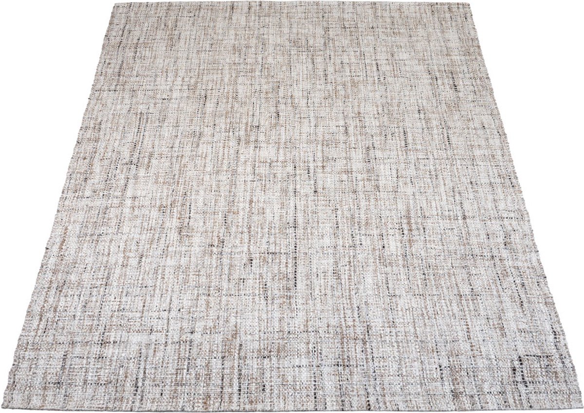 Veer Carpets Vloerkleed Cross Beige - 240 x 340 cm - Wolmix Design Vloerkleed in Scandinavische / Japandi Stijl
