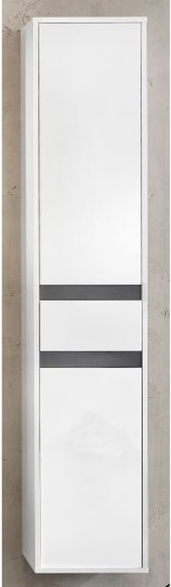 Kolomkast Sol | 35 X 31 X 172 Cm | Wit Melaminegecoat - Trendteam - Badkamer Kolomkast - Wit - Melamine