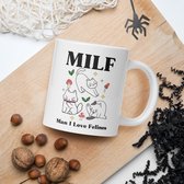 Chloris - Kattige Koffiemok: Man, Ik Hou van Katten (MILF) | EIGEN DESIGN | Keramiek Cup | Grappig & Origineel Cadeau | Voor Vriendin of Echtgenote | Cottagecore Kitty Design | 2 zijdig