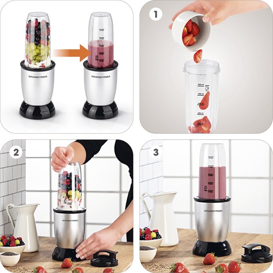 GOURMETmaxx Voedingsmixer - 4 st - zilver/zwart van GOURMETmaxx — afbeelding 5
