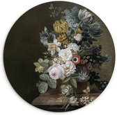 WallCircle - Wandcirkel 90x90 - Bloemen - Eelke Jelles Eelkema - Oude meesters - Ronde schilderijen woonkamer - Wandbord rond - Muurdecoratie cirkel - Kamer decoratie binnen - Wanddecoratie muurcirkel - Woonaccessoires