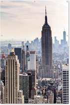 Muurdecoratie New York - Mist - USA - 120x180 cm - Tuinposter - Tuindoek - Buitenposter