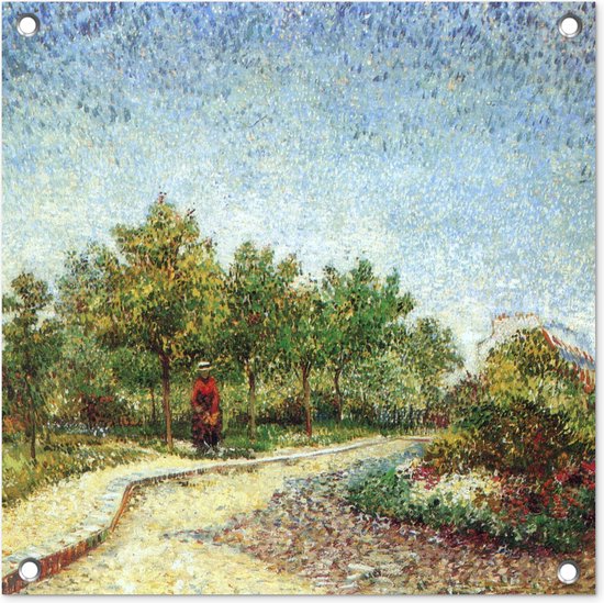 Tuinposters Laan in het park Voyer d'Argenson in Asnières - Vincent van Gogh - 50x50 cm - Tuindoek - Buitenposter