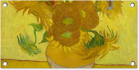 Tuinposter Zonnebloemen - Vincent van Gogh - 60x30 cm - Tuindoek - Buitenposter