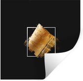 Muurstickers - Sticker Folie - Gouden verfstrepen op een zwarte achtergrond - 30x30 cm - Plakfolie - Muurstickers Kinderkamer - Zelfklevend Behang - Zelfklevend behangpapier - Stickerfolie