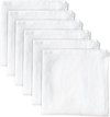 Servetten van linnen set van 6, 38 x 38 cm, wit, 100% vlas, stoffen servetten, wasbare en herbruikbare tafelservetten voor hotel, restaurant, thuis en keuken