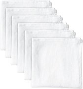 Servetten van linnen set van 6, 38 x 38 cm, wit, 100% vlas, stoffen servetten, wasbare en herbruikbare tafelservetten voor hotel, restaurant, thuis en keuken
