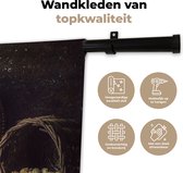 Wandkleed - Wanddoek - Boek - Stilleven - Walnoot - Lantaarn - Vintage - 180x120 cm - Wandtapijt