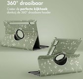 iMoshion Tablet Hoes Geschikt voor Samsung Galaxy Tab S9 FE - iMoshion 360° Draaibare Design Bookcase 2.0 - Meerkleurig /Green Flowers