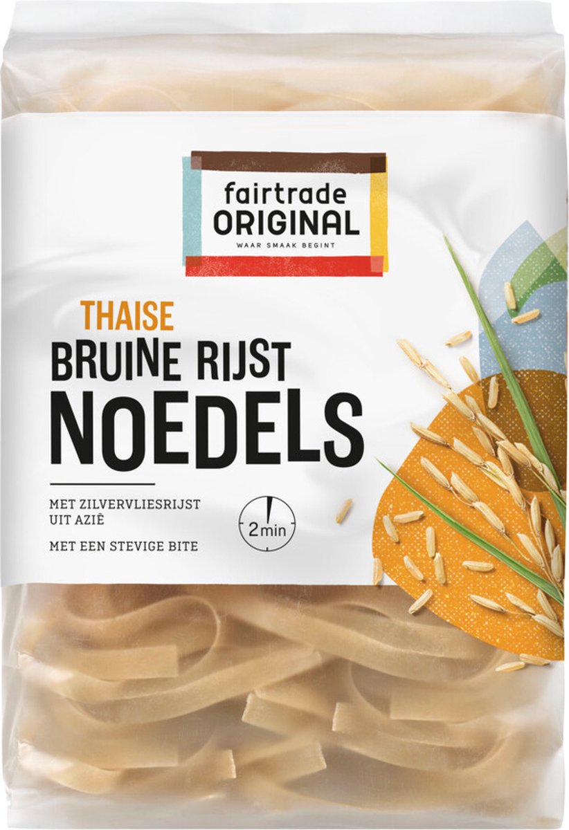 Fairtrade Original Bruine Rijst Noedels - 3 x 225 gr - Voordeelverpakking