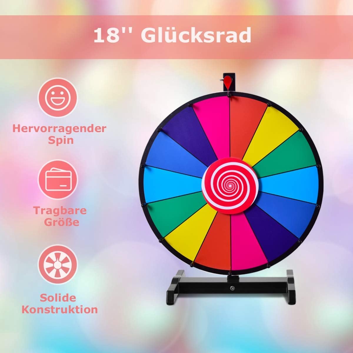 MITE® Rad van fortuin - Draaiwiel 30cm - Draairad - Gezelschapspel