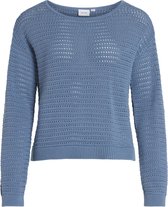 Vila Sweater Vibellisina Boatneck L/s Knit Top - 14089578 Coronet Blue Taille Femme - L