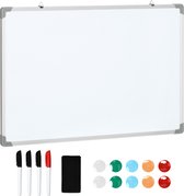 HOMCOM Whiteboard mit Trockenwischer, Magneten und Stiften 911-016V01