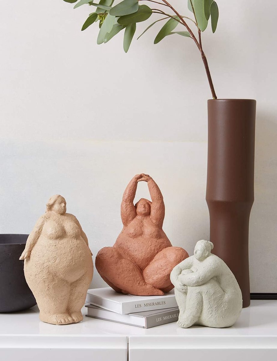 Mevrouw Sculptuur yoga-pose figuur, polyhars yoga-beelden, meisjes