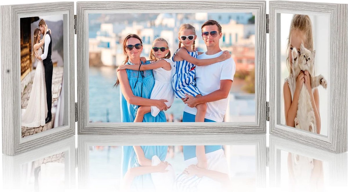 ZEEYUAN Cadre Photo 10x15cm Pour Bureau Collage 2 Photos à Tenir Debout Pour Famille, Mariage, Filles, Garçons, Amis