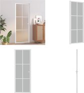 vidaXL Binnendeur 76x201-5 cm matglas en aluminium wit - Binnendeur - Binnendeuren - Deur - Deuren