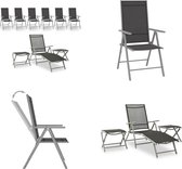 vidaXL 9-delige Loungeset zwart en zilverkleurig - Loungeset - Loungesets - Lounge Set - Lounge Sets