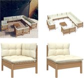 vidaXL 14-delige Loungeset met kussens grenenhout honingbruin - Loungeset - Loungesets - Lounge Set - Lounge Sets