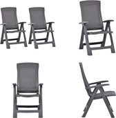 vidaXL Chaises de jardin 2 pcs réglables Plastique Moka - Chaise de jardin - Chaises de jardin - Chaise de Jardin - Chaises de Jardin