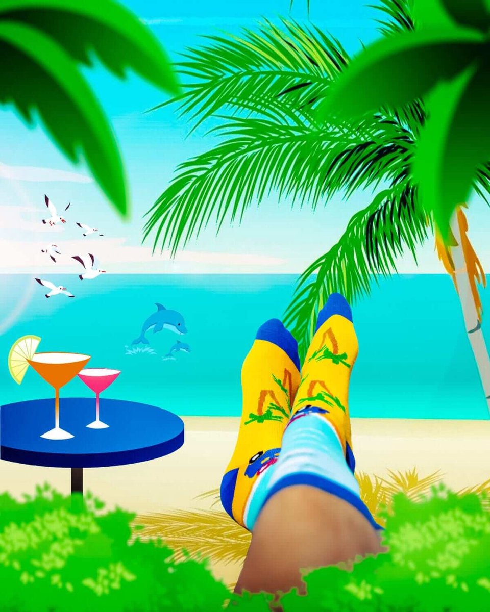 Beachlife sok | Zon, Zee, Strand | Multi-color | Maat 41-46 | Herensokken en damessokken | Leuke, grappig sokken | Funny socks that make you happy | Sock & Sock