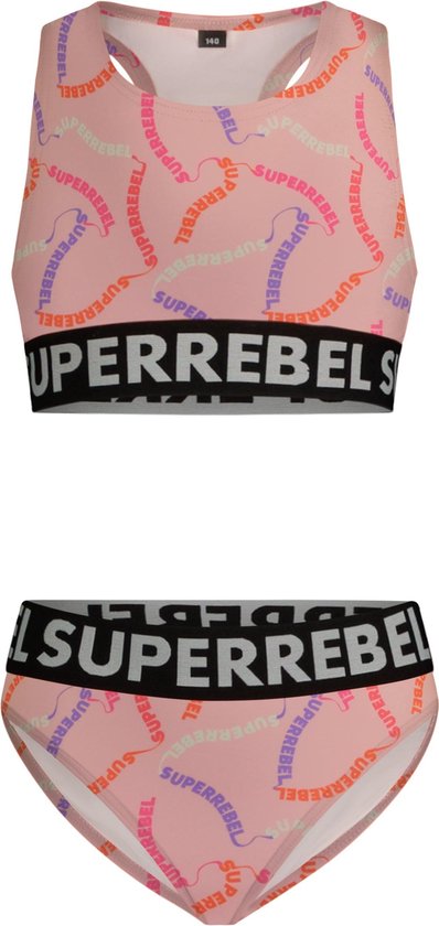 SuperRebel - Bikini Carmel - ao multi text pink - Maat 116
