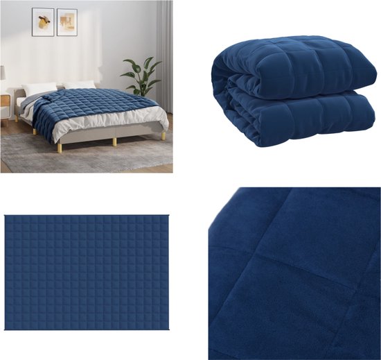 vidaXL - Verzwaringsdeken - 140x200 - cm - 10 - kg - stof - blauw