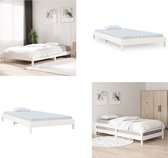 Bol.com vidaXL Bed stapelbaar 80x200 cm massief grenenhout wit - Stapelbaar Bed - Stapelbare Bedden - Slaapmeubel - Bedframe aanbieding