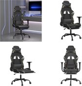 vidaXL Massage gamestoel met voetensteun kunstleer zwart &- camouflage - Gamingstoel - Gamingstoelen - Televisiestoel - Racingstoel