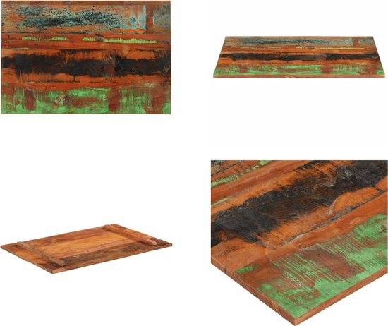 vidaXL Plateau de table rectangulaire 15-16 mm 60x90 cm Bois massif recyclé - Plateau de table - Dessus de table - Plateau de table de remplacement - Plateaux de Dessus de table de remplacement