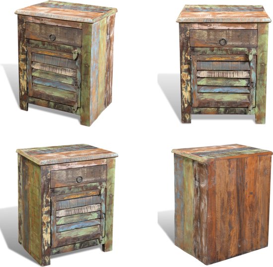 vidaXL Bijzettafel 40x30x51 cm massief gerecycled hout, eindtafel, koffietafel, tafeltje, salontafel, tafel, gangtafel, gang tafel, eindtafels