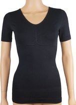 Dames lichtcorrigerend hemd met korte mouw Zwart - maat S/M