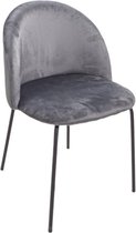 Zaza Home Sam Fluwelen Eetkamerstoelen, Grijs