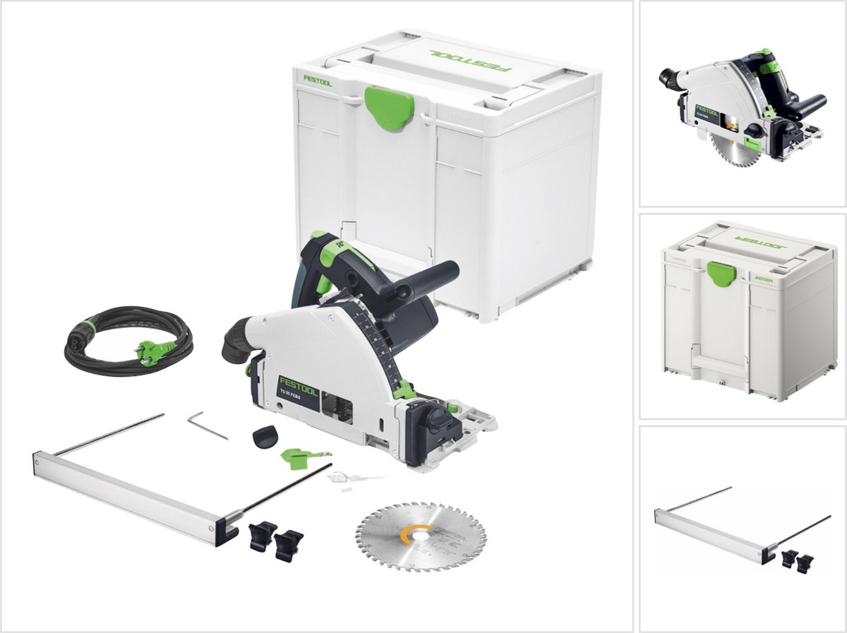 Festool TS 55 FEBQ-Plus-PA Invalzaag 1200 W 160 mm + parallelaanslag PA-TS 55 + Systainer