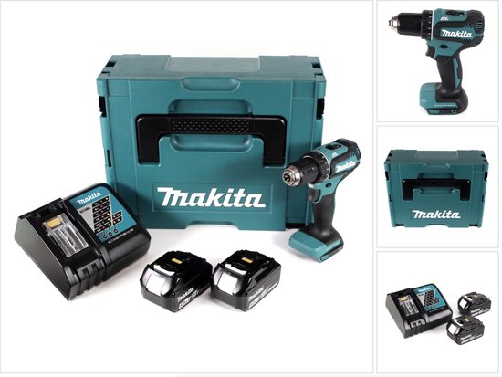 Makita DDF 485 RTJ accuboormachine 18V 50Nm in Makpac + 2x 5,0 Ah accu + oplader