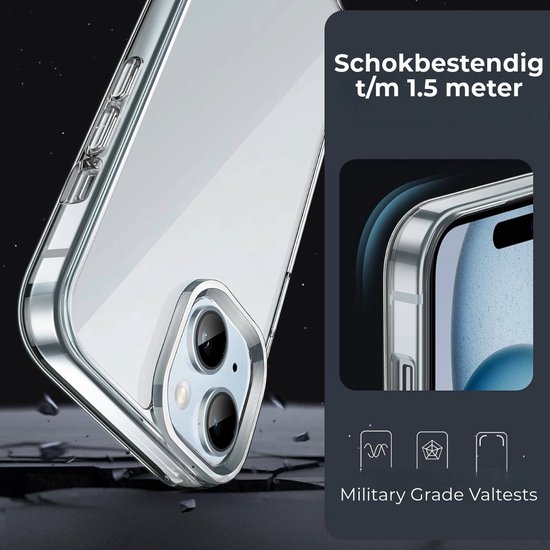 Coque transparente iPhone 15 Plus - Coque transparente UltraHD - Compatible MagSafe - Convient pour Apple iPhone 15 Plus